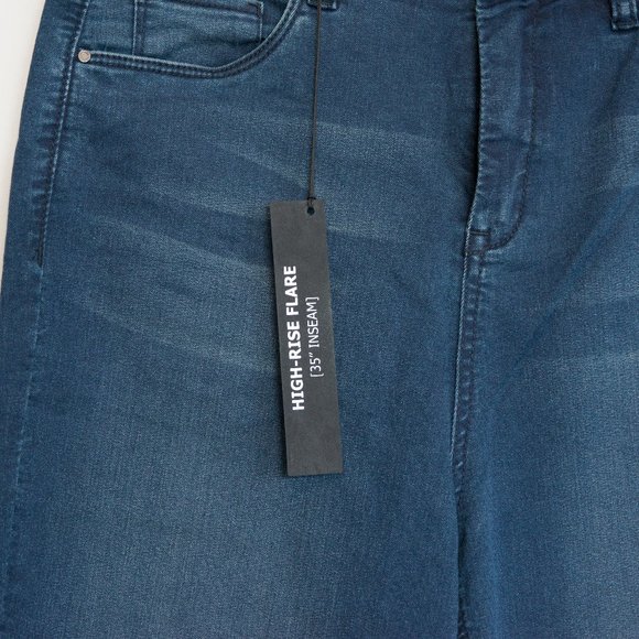 NWT TALL Blank NYC Dark Wash High-Rise Flares - Picture 6 of 11